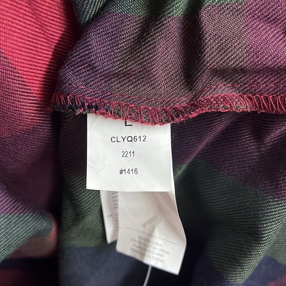 Cupshe Red Green Plaid Long Sleeve Shift Dress NWT - Picture 7 of 14